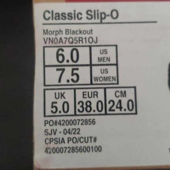 New Vans Class Slip On‎ Morph Butterfly Black Platform Sneakers Glow in the Dark - Picture 11 of 11